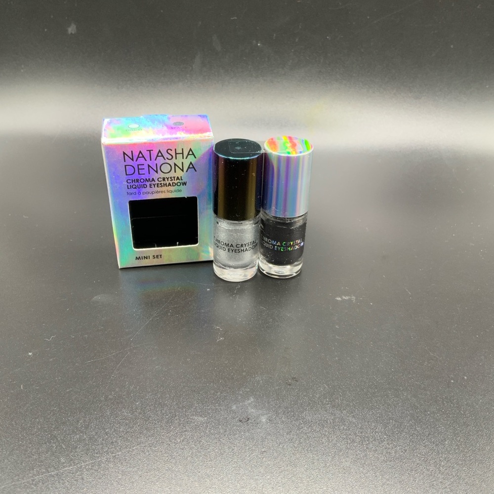 Natasha Denona Chroma Crystal Eyeshadow Duo - Black & Silver - Picture 3 of 5